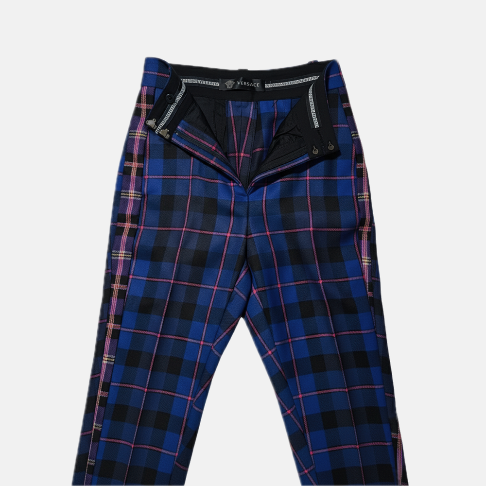 Super Flea Market+Versace+Blue checked trousers+Lary Poppins1